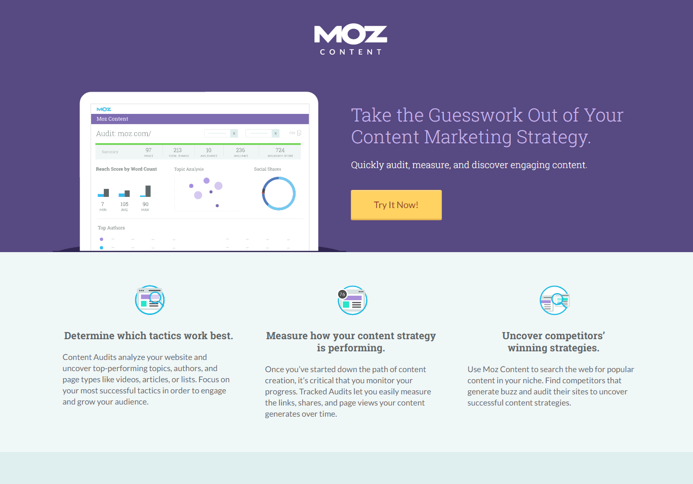 Moz landing page