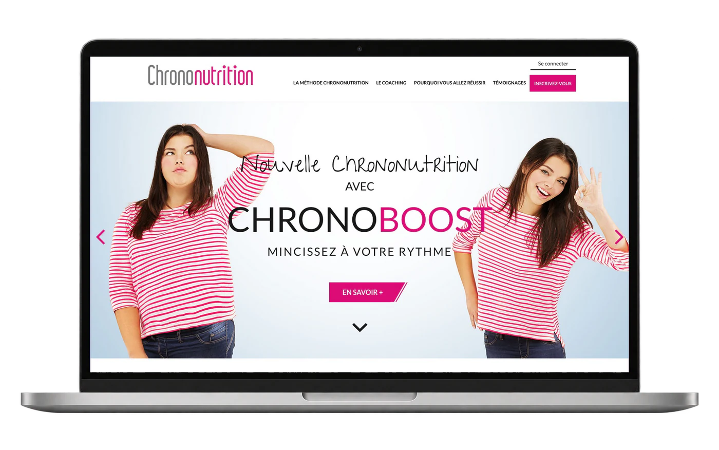 Site internet Chrononutrition.vip sur ordinateur portable