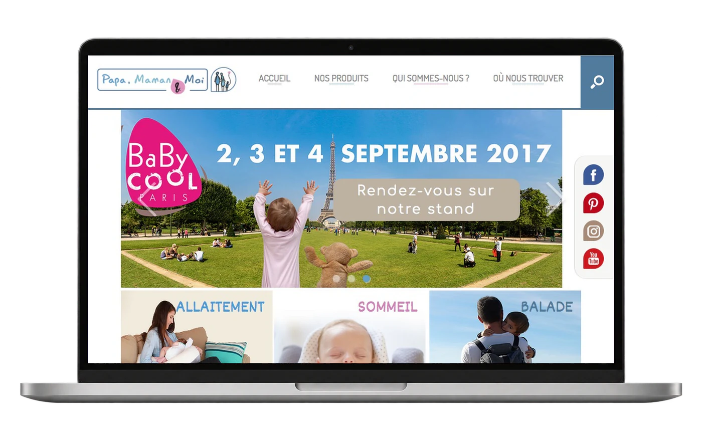 Site internet Papamamanetmoi.fr sur ordinateur portable