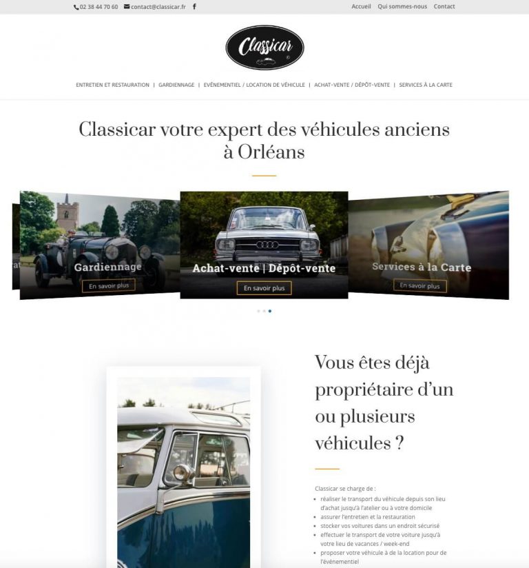 Maquette du site Classicar