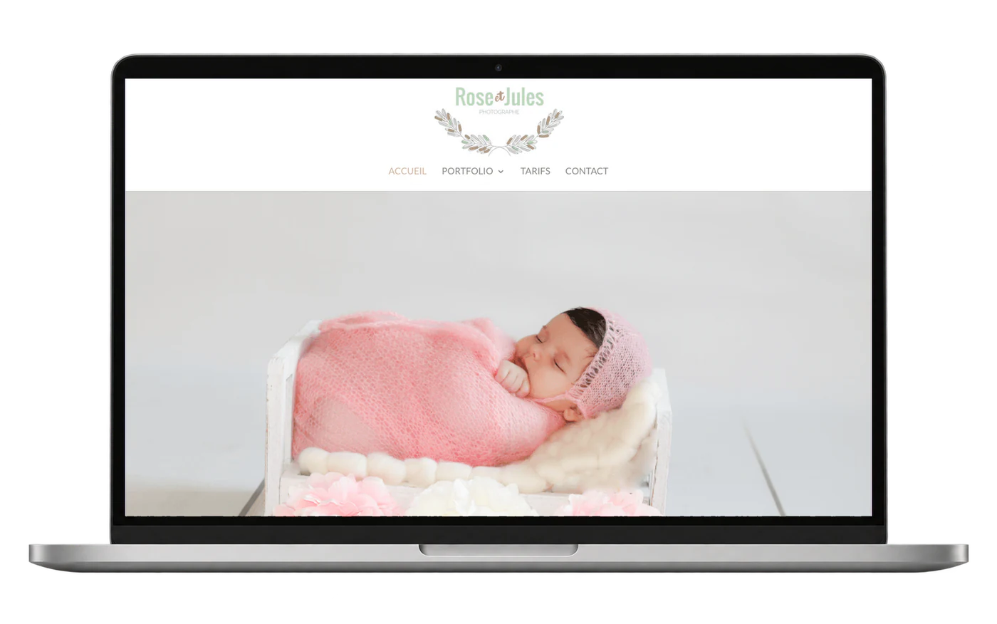 Site internet Rose-et-Jules.fr sur ordinateur portable