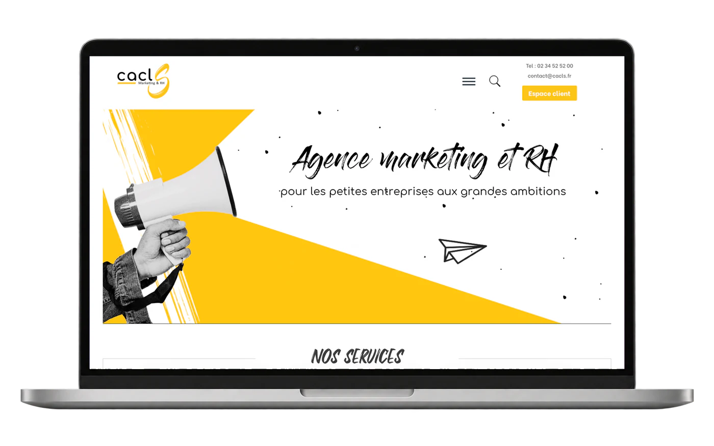 Site internet Cacls.fr sur ordinateur portable