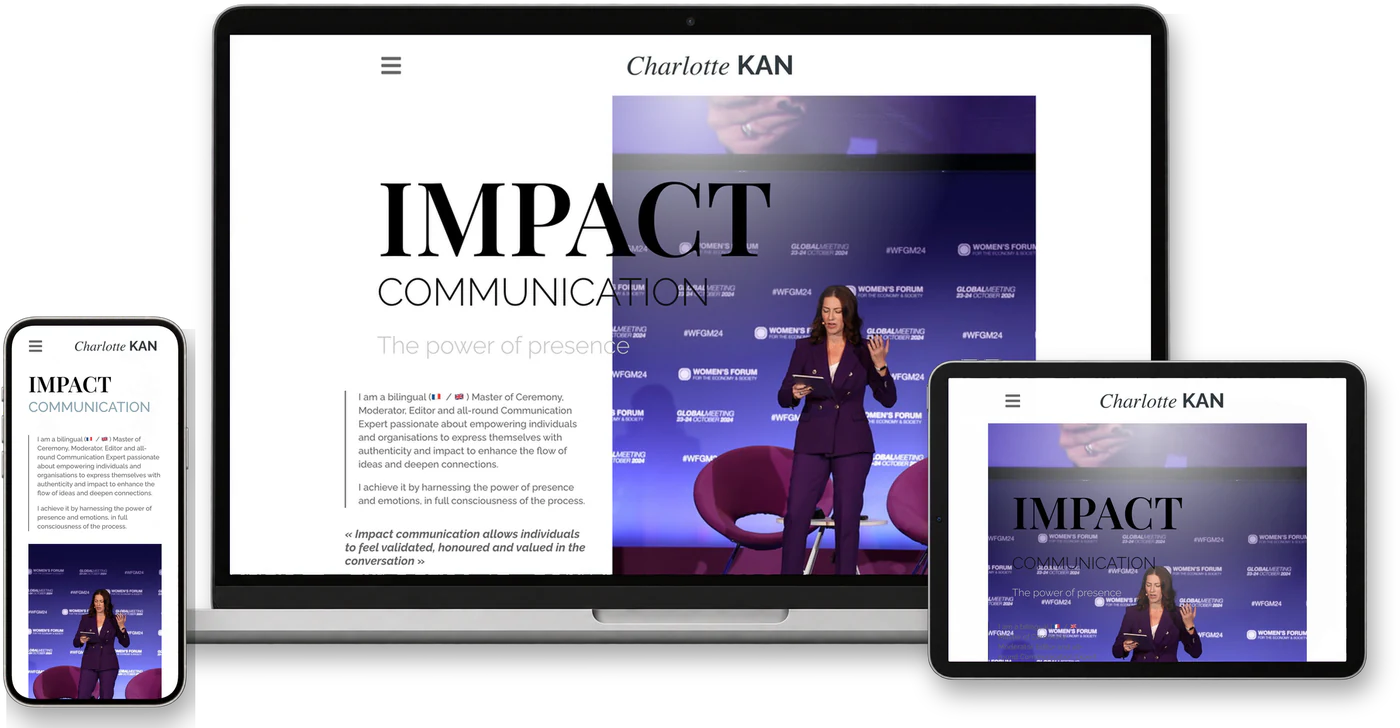 Site internet Charlottekan.me sur ordinateur, tablette et smartphone