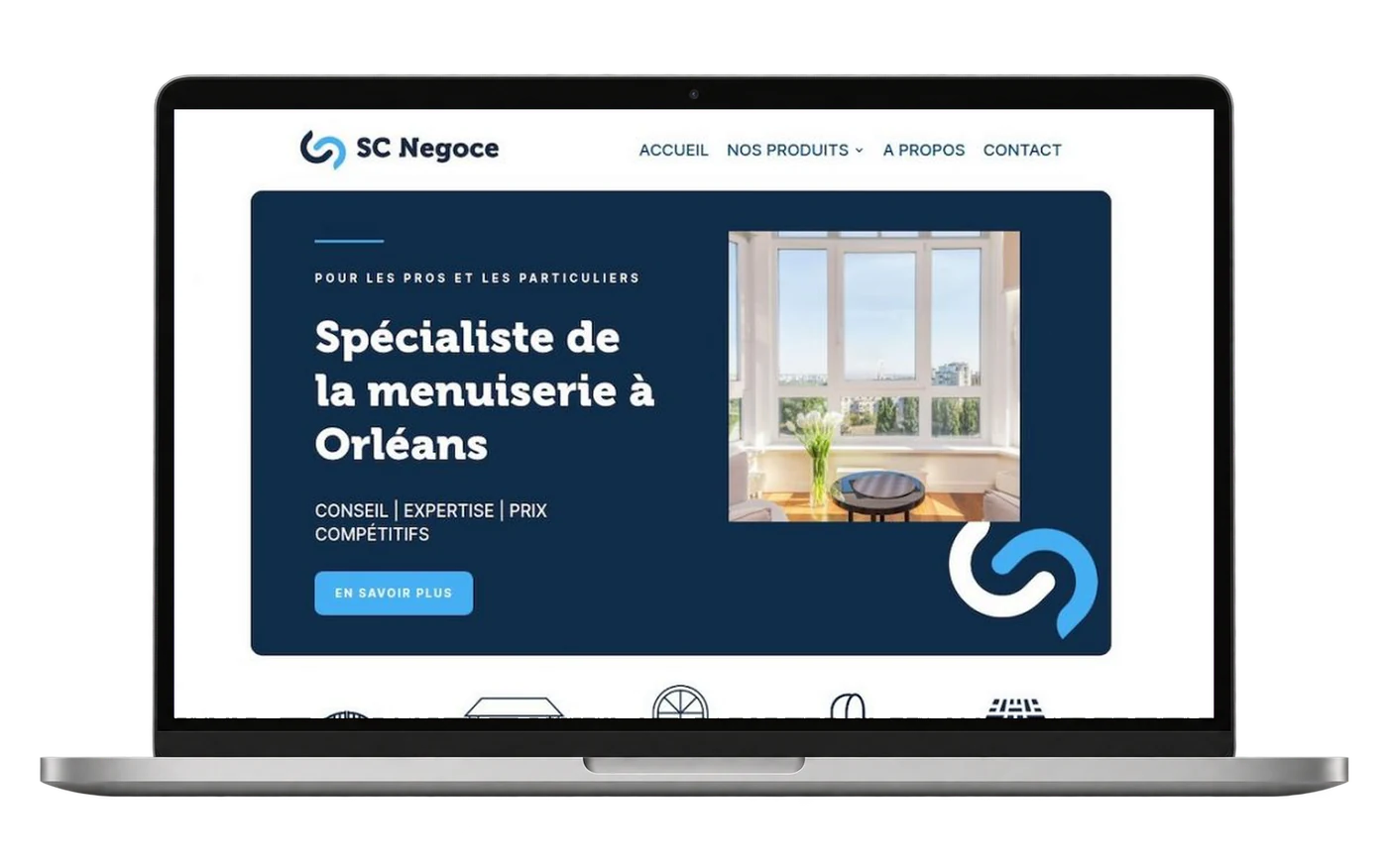 Site internet SC Négoce sur ordinateur portable