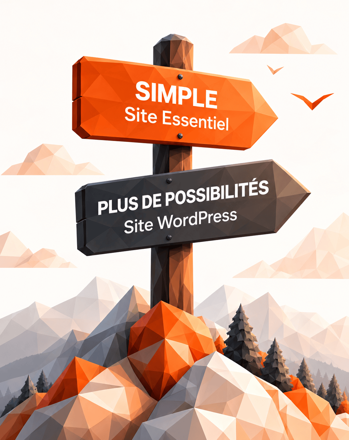 Panneau comparatif Site Essentiel et Site WordPress