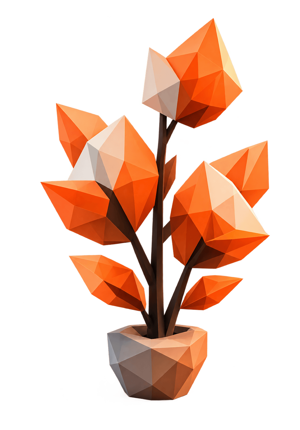 Plante en origami orange