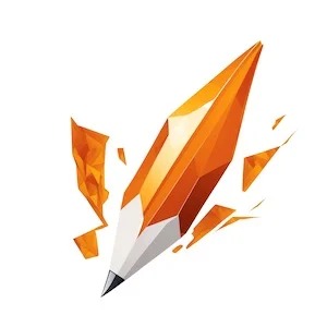 Stylo orange illustrant la rédaction SEO