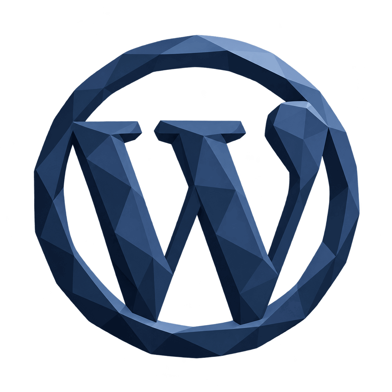 Logo WordPress en 3D low poly