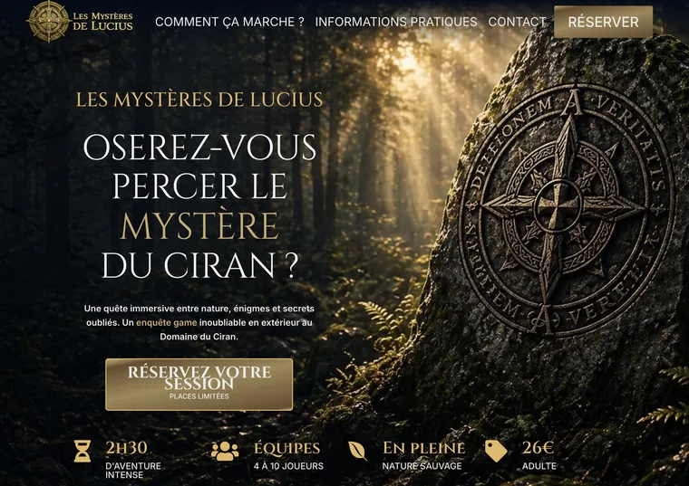 Site Les Mystères de Lucius